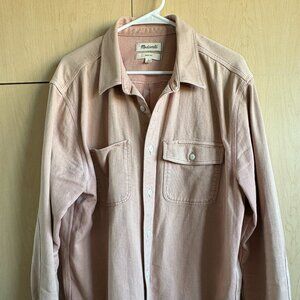 Madewell Dusty Pink Easy Fit Overshirt - Size Medium
